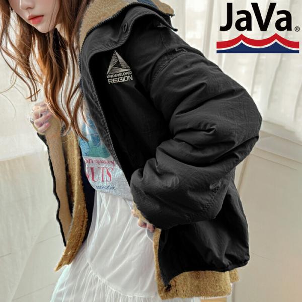 《javaジャバコラボ》 アウター ジャケット レディース 2way リバーシブル ジップ アップ ...