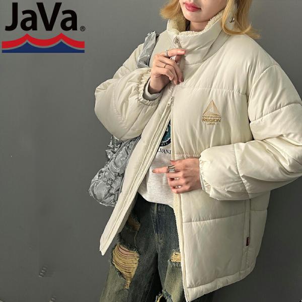 《javaジャバコラボ》 アウター ジャケット レディース マウンテン 刺繍 ダブル ジップ 中綿 ...