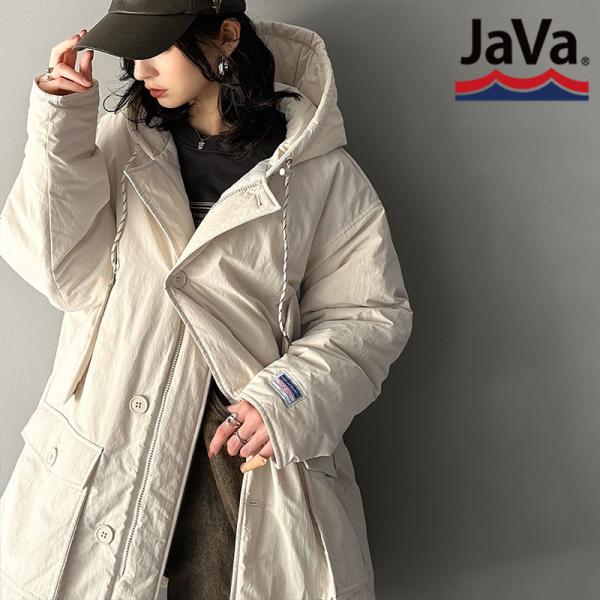 《javaジャバコラボ》 アウター ジャケット レディース big ポケット フード 付き 中綿 ブ...