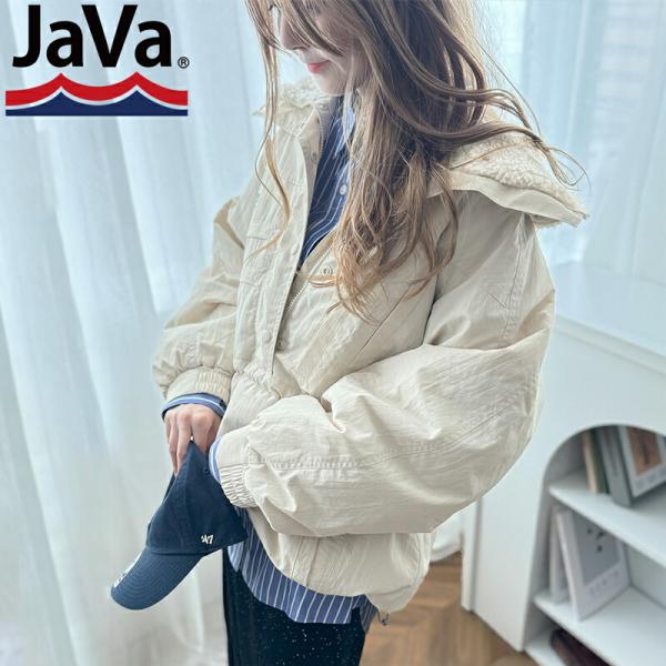 《java ジャバコラボ》 アウター ジャケット レディース 裏 キルティング 配色 レトロ ハーフ...