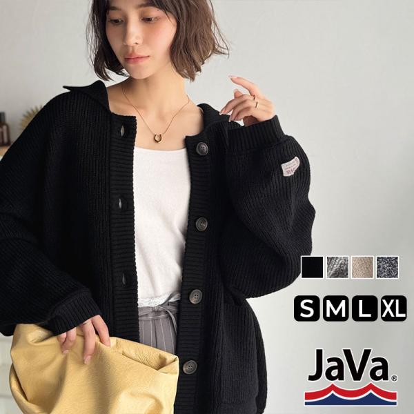 《java ジャバコラボ》 カーディガン レディース 秋冬 トップス ヴィンテージ メンズライク メ...