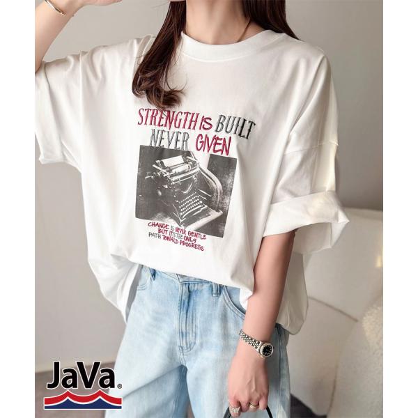 《JaVa ジャバコラボ》 【 接触冷感 機能付】 Tシャツ レディース 半袖 カットソー 前後2w...