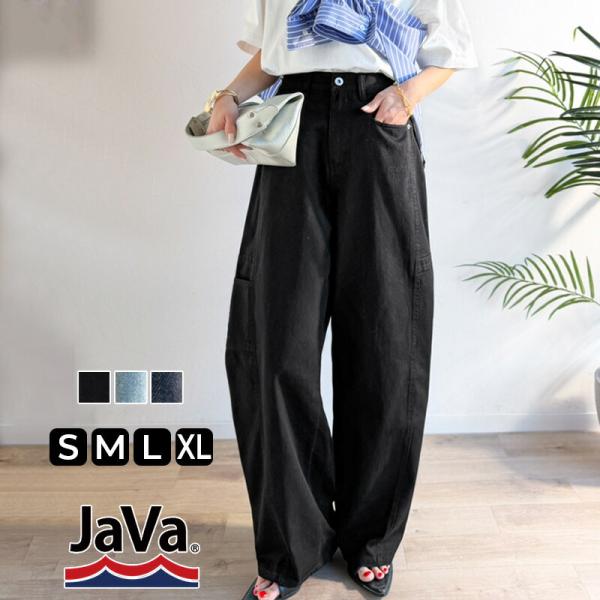 《java ジャバコラボ》 カーブデニム ボトムス パンツ レディース 綿100% カーブ ペインタ...