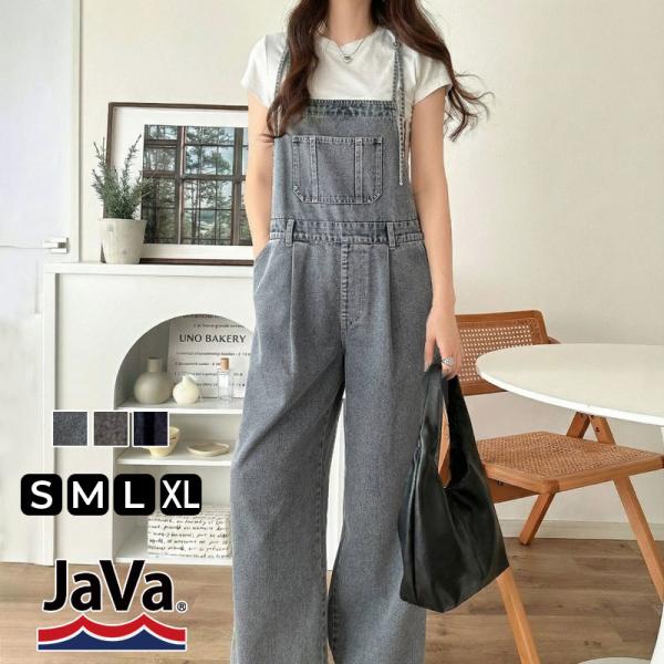 《java ジャバコラボ》 オールインワン サロペット レディース ポケット デザイン ナローストラ...