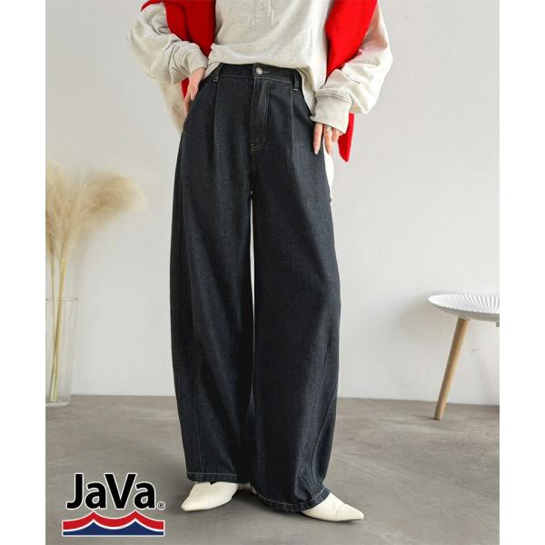 《JaVaジャバコラボ》ほどよい丸みがお洒落見え。タック入りボリュームコクーンパンツ JaVa クラ...