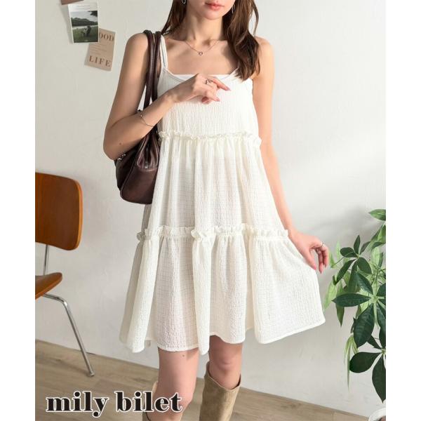 【mily bilet】チュニック キャミソール キャミワンピース ミニ トップス キャミソール レ...