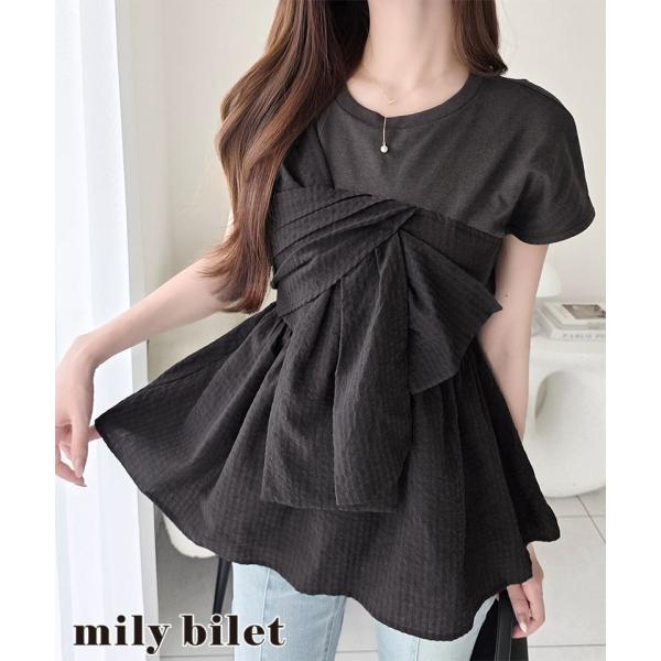 【mily bilet】リボンビスチェドッキングTシャツT mily bilet クラシカルエルフ ...