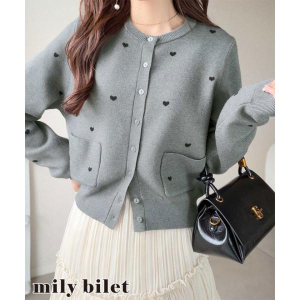 【mily bilet】ハートドットジャガードカーディガン mily bilet クラシカルエルフ ...