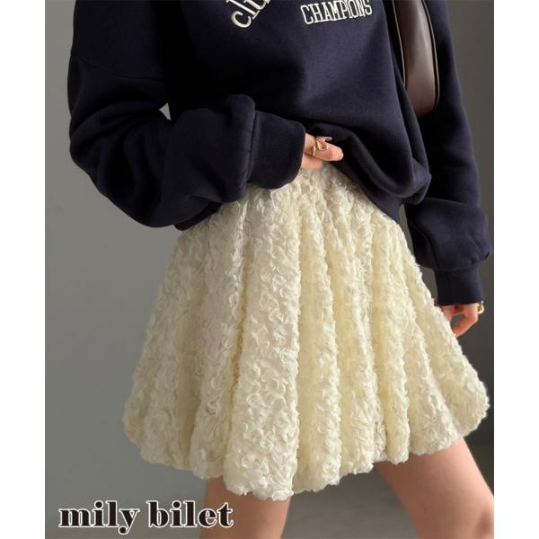 【mily bilet】フラワーチュールバルーンミニスカート mily bilet クラシカルエルフ...