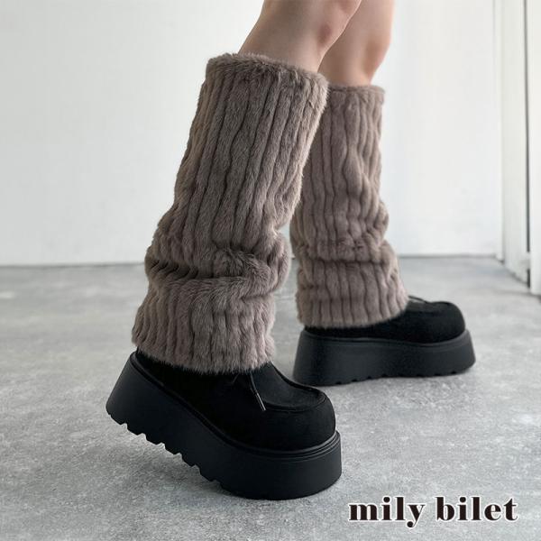 【mily bilet】ブーツ レディース 厚底 シューズ 靴 ムートンブーツ ボリュームソール 2...