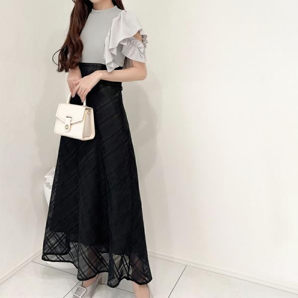 【mily bilet】 ワンピース レディース ダブル フリル 袖 チェック レース ドッキング ...