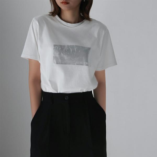 【mily bilet】 トップス Tシャツ レディース 綿 100% 箔 プリント 柄 アソート ...