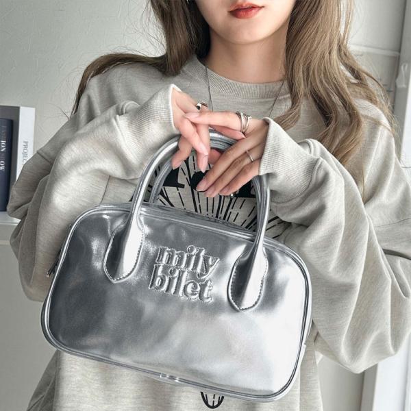 【mily bilet】 バッグ ミニボストンバッグ レディース ボストン エナメルライク エコレザ...