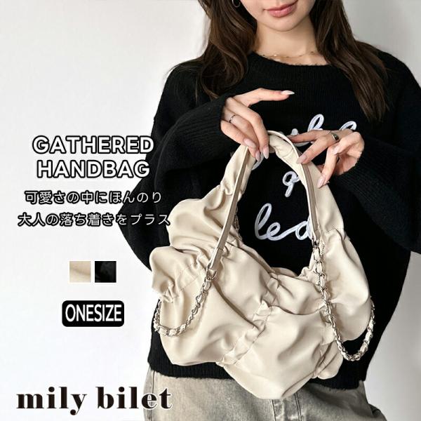 【mily bilet】バッグ ハンドバッグ レディース 2way スウェード 風 コイン チャーム...