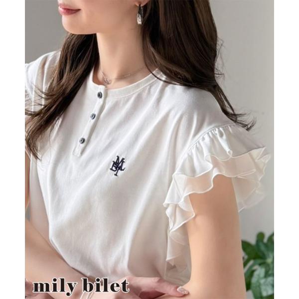 【mily bilet】 きれいめ 半袖 tシャツ レディース ロゴ トップス きれいめ カジュアル...