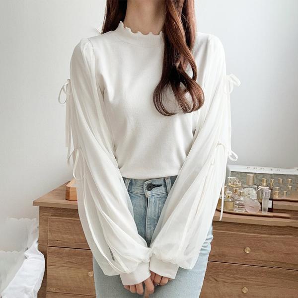 【mily bilet】トップス カットソー レディース ニット フェミニン ニットソー ふんわりチ...