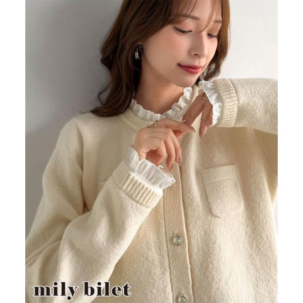 【mily bilet】2Wayフェイクレイヤードカーディガン mily bilet クラシカルエル...