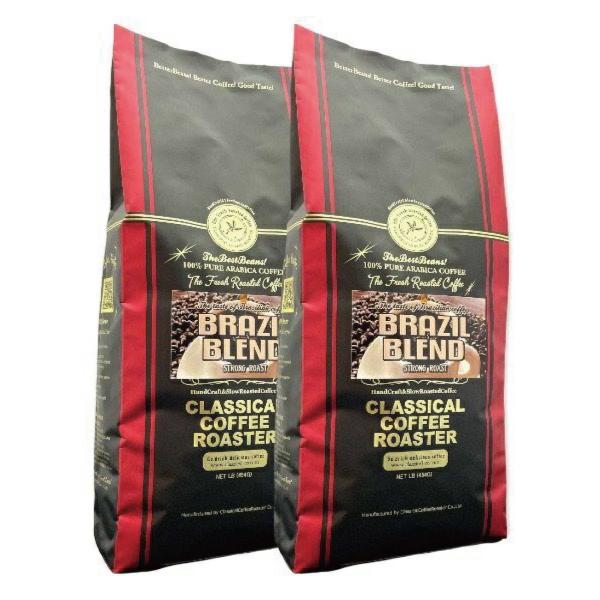 コーヒー 80杯分 アラビカ豆100% ブラジルブレンド 2LB( 454ｇ×2袋）セット 【 挽 ...