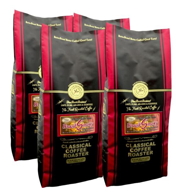 コーヒー豆 160杯分 アラビカ豆100％ ブラジル スモーキー ブレンド 4LB( 454ｇ×４袋...