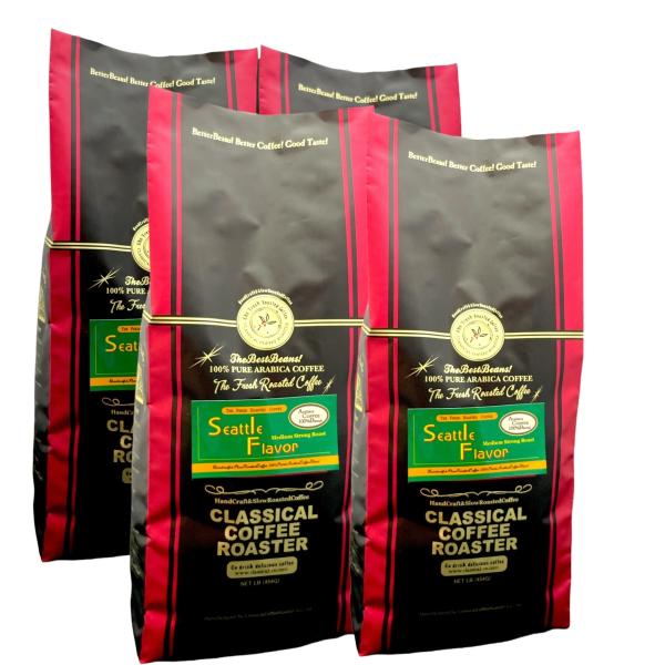 コーヒー豆 160杯分 アラビカ豆100% シアトル フレーバー ブレンド 4LB( 454ｇ×４袋...