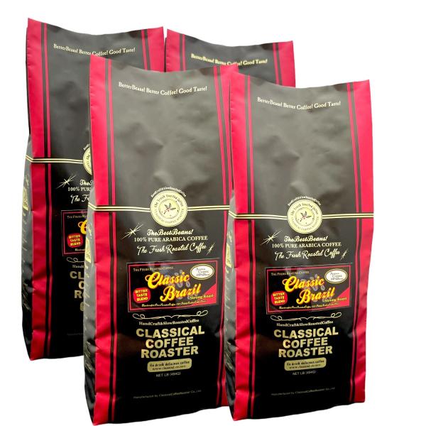 コーヒー豆 160杯分 アラビカ豆100% クラシック ブラジル ブレンド 4LB( 454ｇ×４袋...