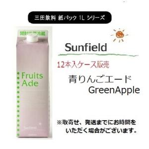 三田飲料 青りんごエード 1000ml×12本 ケース販売 業務用 カクテル 製菓 スムージー あお...