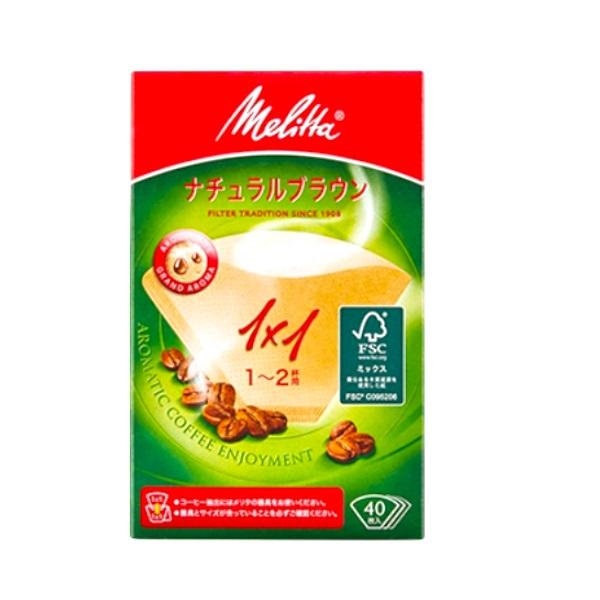 コーヒーフィルター メリタ  アロマジック FSCミックス1×１　ナチュラル ブラウン 40枚　1−...