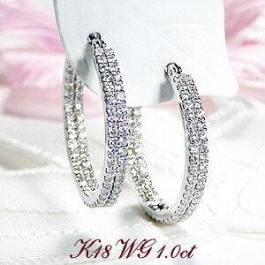 Classic CHESS ピアス ダイヤモンド K18WG 1.0ct エタニティ