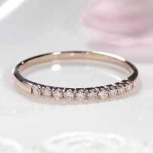 エタニティリング K18PG テン ダイヤモンド ハーフエタニティー クラシックチェス