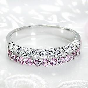 指輪 リング ダイヤモンド レディース エタニティリング ピンクサファイア プレゼント クリスマス ...