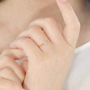 K18YG 一粒 0.1ct 天然ダイヤモンド...の詳細画像1