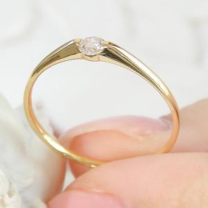 K18YG 一粒 0.1ct 天然ダイヤモンド...の詳細画像2