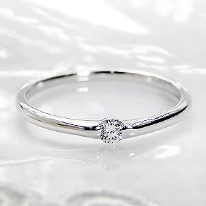 指輪 レディース プラチナ リング ダイヤモンド 一粒 0.1カラット シンプル 重ね付け ギフト ...