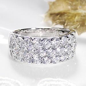 パヴェリング プラチナ950 Ｈ＆Ｃダイヤモンド 豪華2ct リング