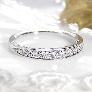 エタニティリング プラチナ PT950 Ｈ＆Ｃダイヤモンド ハーフエタニティリング