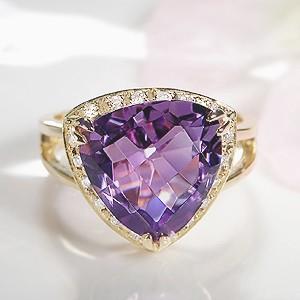 アメジスト ダイヤモンド ダイヤ 指輪 リング 紫 パープル カラー 