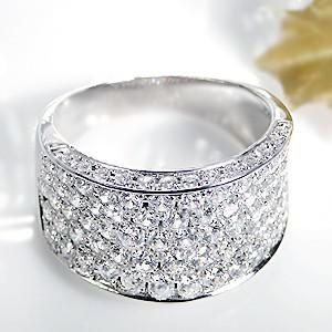 プラチナ 指輪 リング ダイヤモンド プラチナ 2カラット パヴェ エタニティ 2ct SIクラス ...