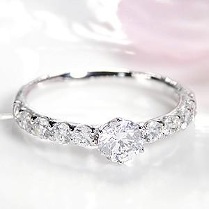 天然 ダイヤ 贅沢 1.0カラット パヴェ プラチナ リング 指輪 K18