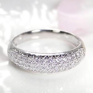 プラチナ 0.5カラット ダイヤモンド パヴェ リング 送料無料 pt900 ダイヤ 指輪 pave 豪華 3列 0.5ct 豪華 エタニティ 上品 重ね付け 人気 おすすめ CSR0209-pt｜classicchess