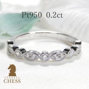 Classic CHESS Pt900 バラ モチーフ ダイヤモンド リング 0.30