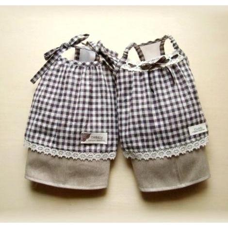 ギンガムチェックチュニックワンピ 　SS〜Ｌ　犬　ワンピース