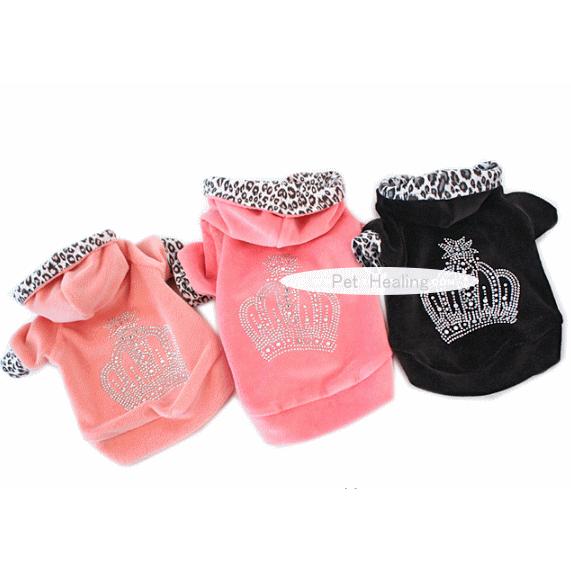 王冠のラインストーンパーカー　ＸS〜ＸＬ　犬　服