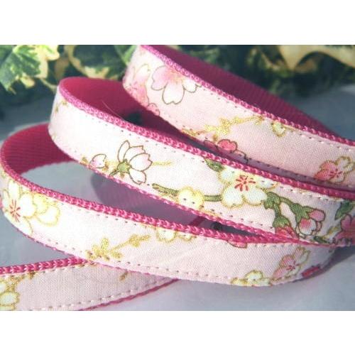 【30％OFF】【枝垂桜：ピンク】M　犬　首輪＆リードセット