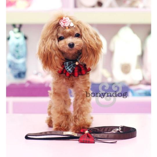 【30％OFF】bonyndog　ショコラベリー　フリルカラー＆リードセット　XS〜XL