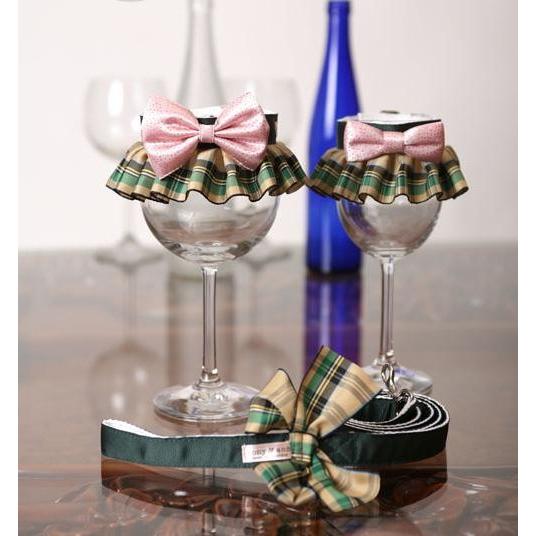 【30％OFF】bonyndog　タータンリボン　フリルカラー＆リードセット　S〜L　犬　首輪