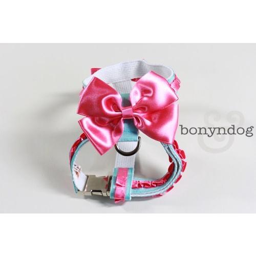 【50％OFF】bonyndog　サテンレース（ミント）　ハーネス単品　S〜L