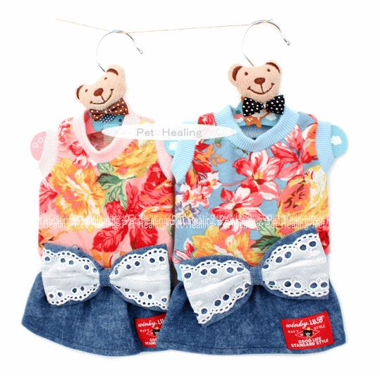 パッションフラワーワンピース　S〜XL　犬　服