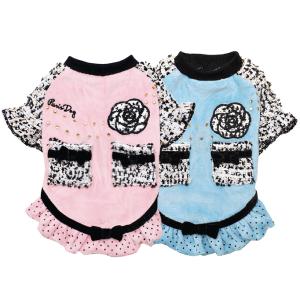 カメリアツイードベロアワンピース　Ｓ〜XＬ　犬　ワンピース