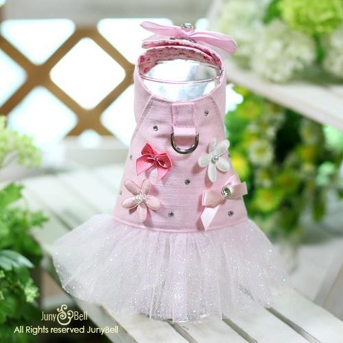 【アップグレード】My Sweet Heart　ドレスハーネス＆リードセット　S〜L（洋服タイプ胴輪...