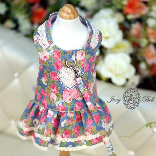 マルガリータ　ドレスハーネス＆リードセット　S〜L（洋服タイプ胴輪・ハーネス）